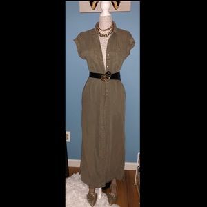 Maxi shirt dress - army green
